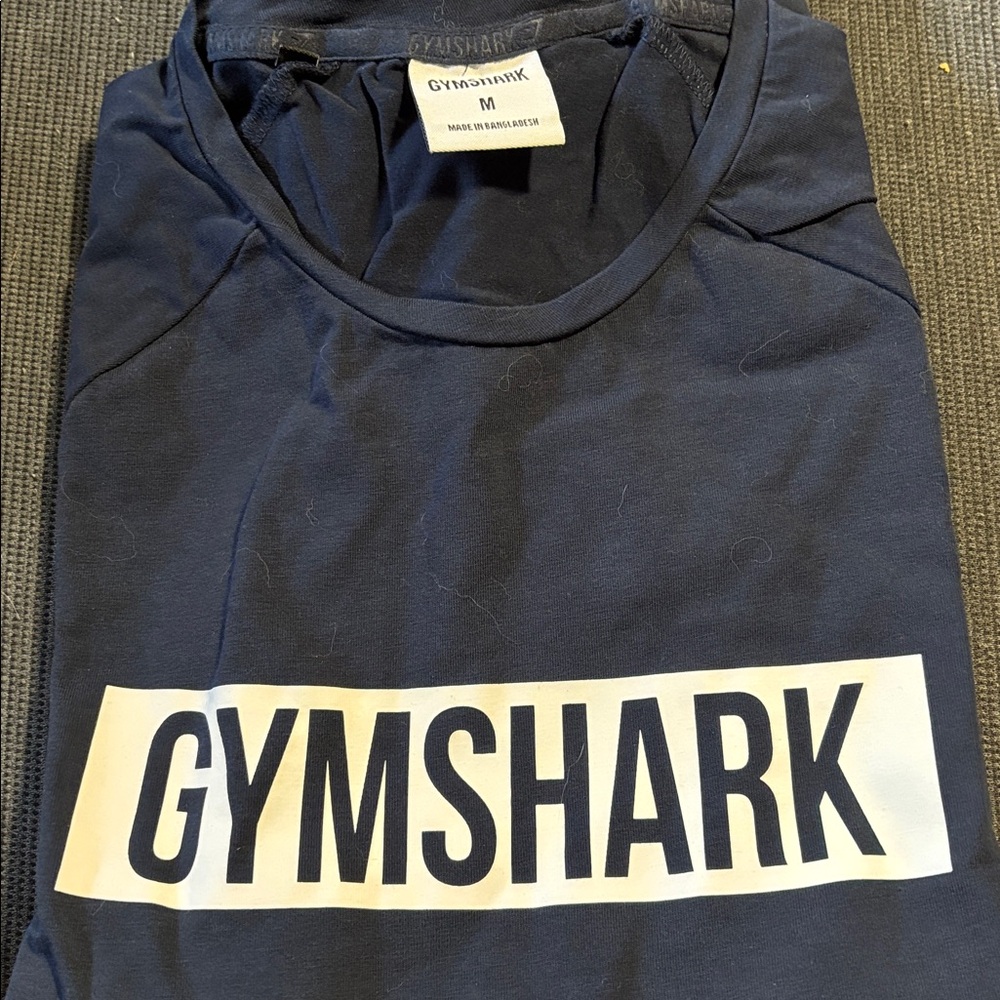 Gymshark Dark Blue Tee with White Logo